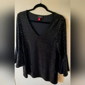 MSK black sequin top XL